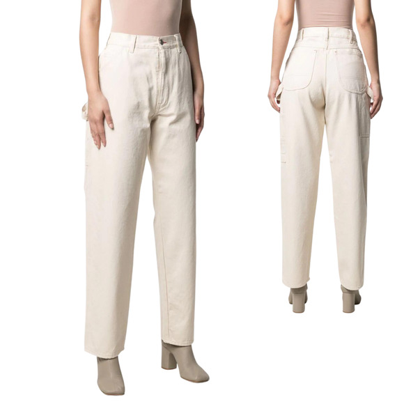 Maison Martin Margiela Denim - Maison Margiela High-Waisted Straight Leg Utility Jean Trousers Size 46 US 10